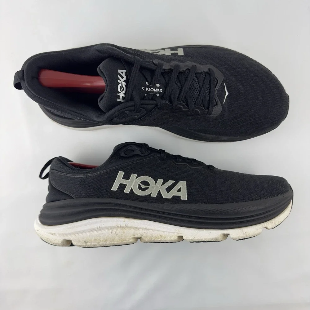 Hoka One One Men's Gaviota 5 Black/White Stability Running Shoes‎ Size 13
